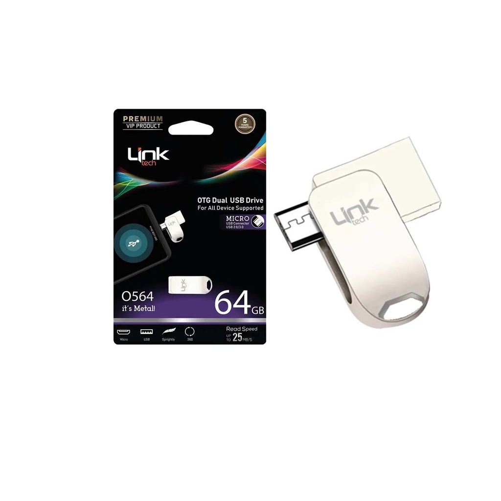O564 Premium Dual 25mb/s 64GB Micro USB OTG USB Flash