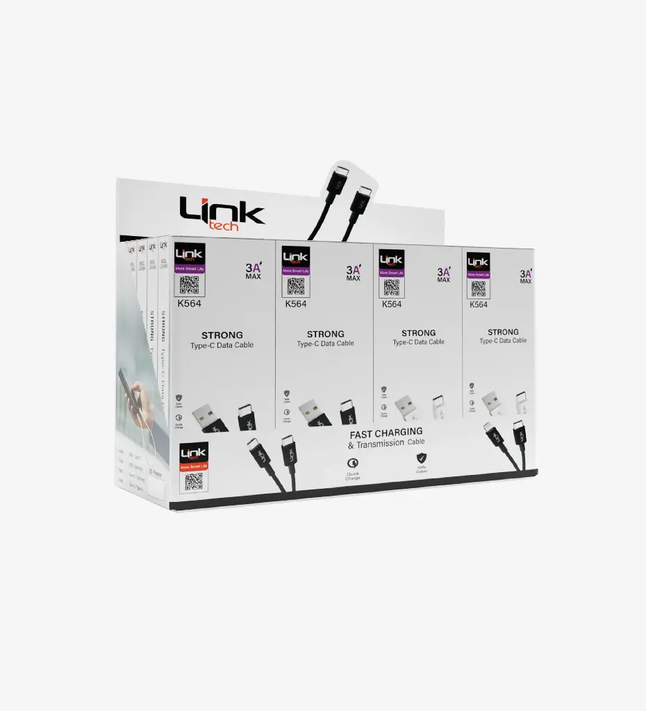 K564 Strong 30cm 3A USB Tip-C Powerbank Şarj Kablosu 20'li Paket