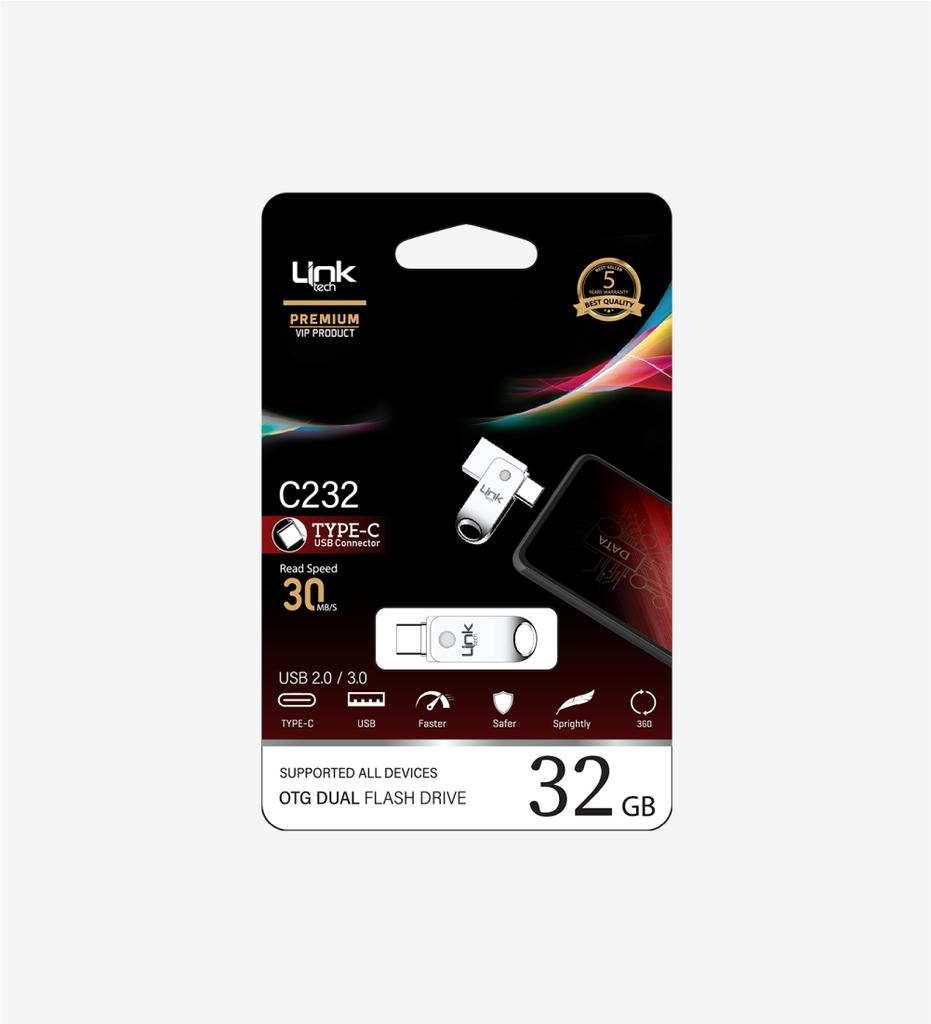 C232 Premium Dual 30mb/s 32GB Type-C USB OTG Flash