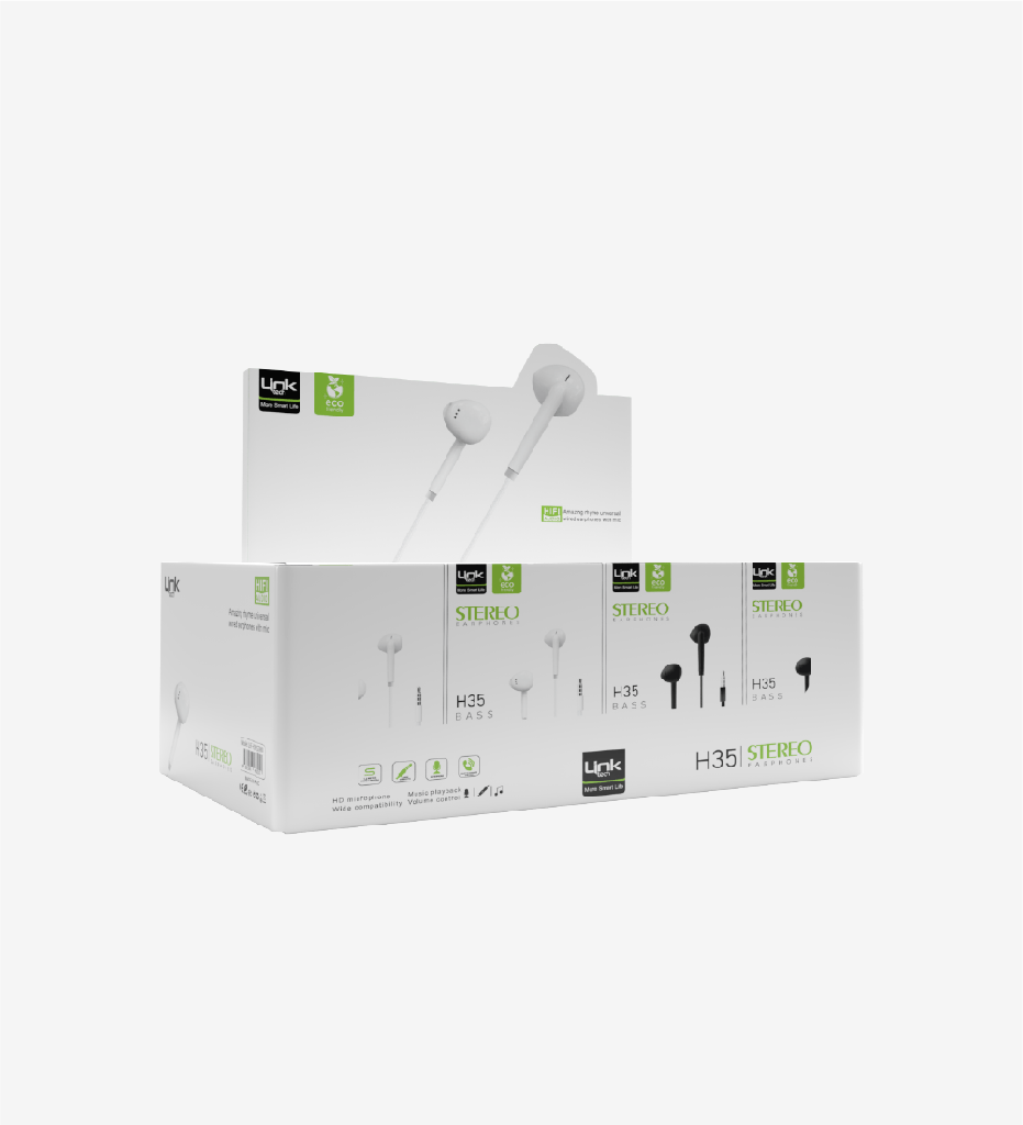 H35 Microphone in-Ear Cable Earphone Package