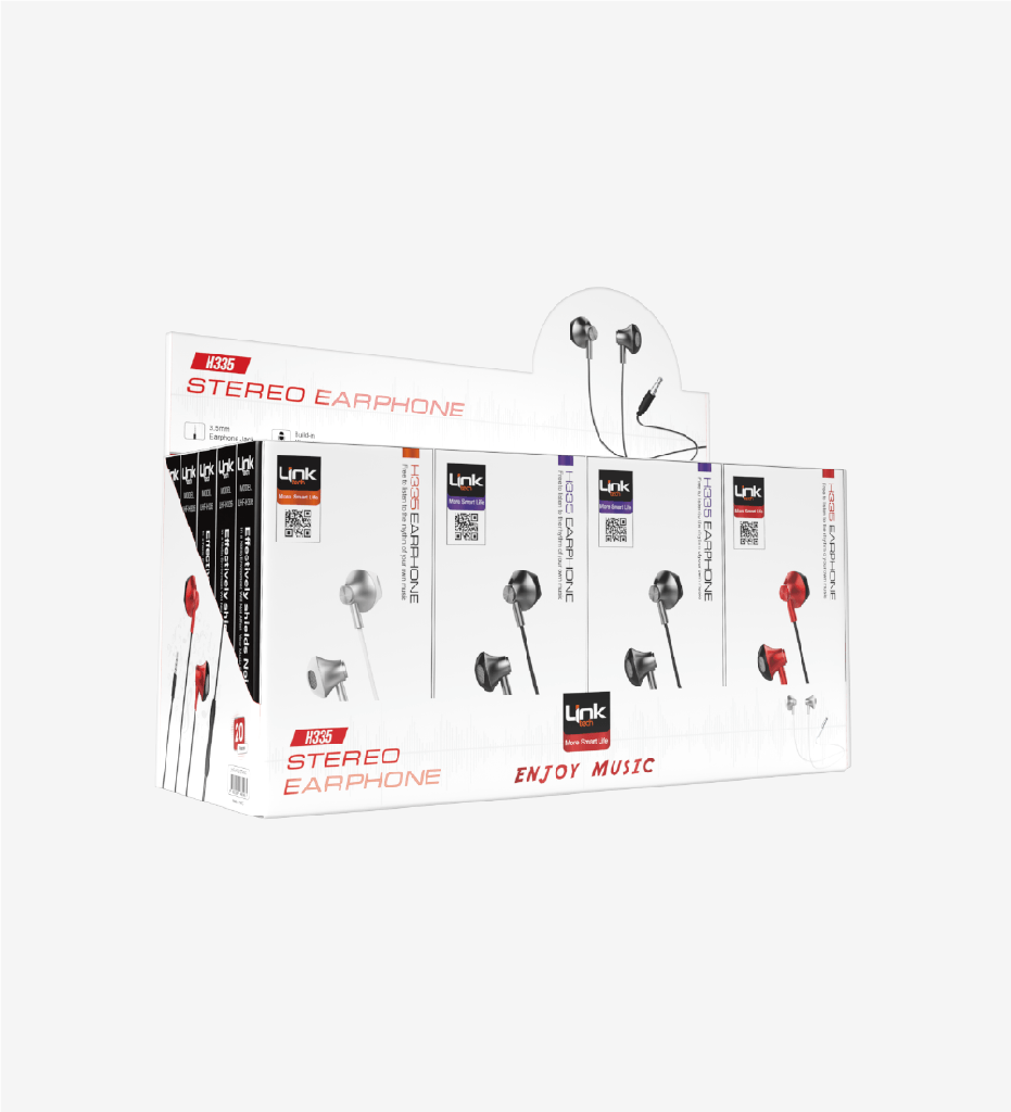 H335 Kulak İçi Mikrofonlu Kablolu Kulaklık 20'li Paket