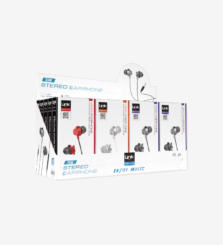 H340 Kulak İçi Mikrofonlu Kablolu Kulaklık 20'li Paket