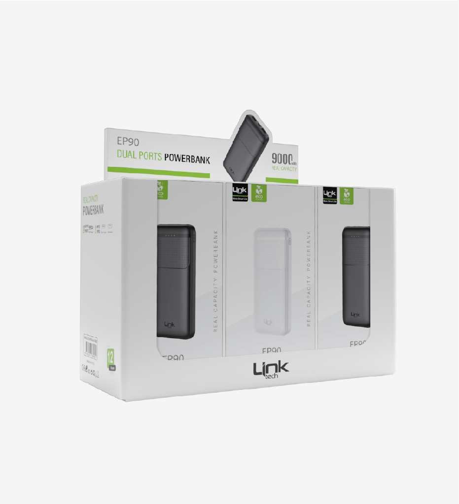 EP90 Strong Çevre Dostu 9000mAh Powerbank 12'li Paket