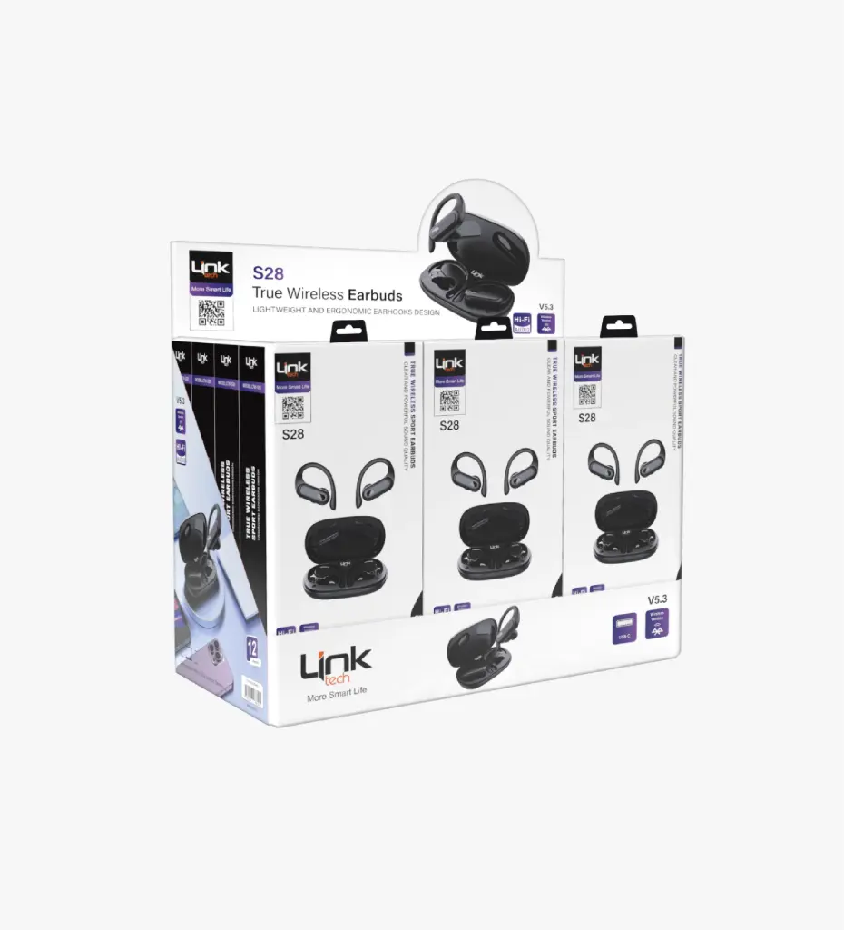 S28 Spor Kancalı Silikonlu Bluetooth Kulaklık 12'li Paket