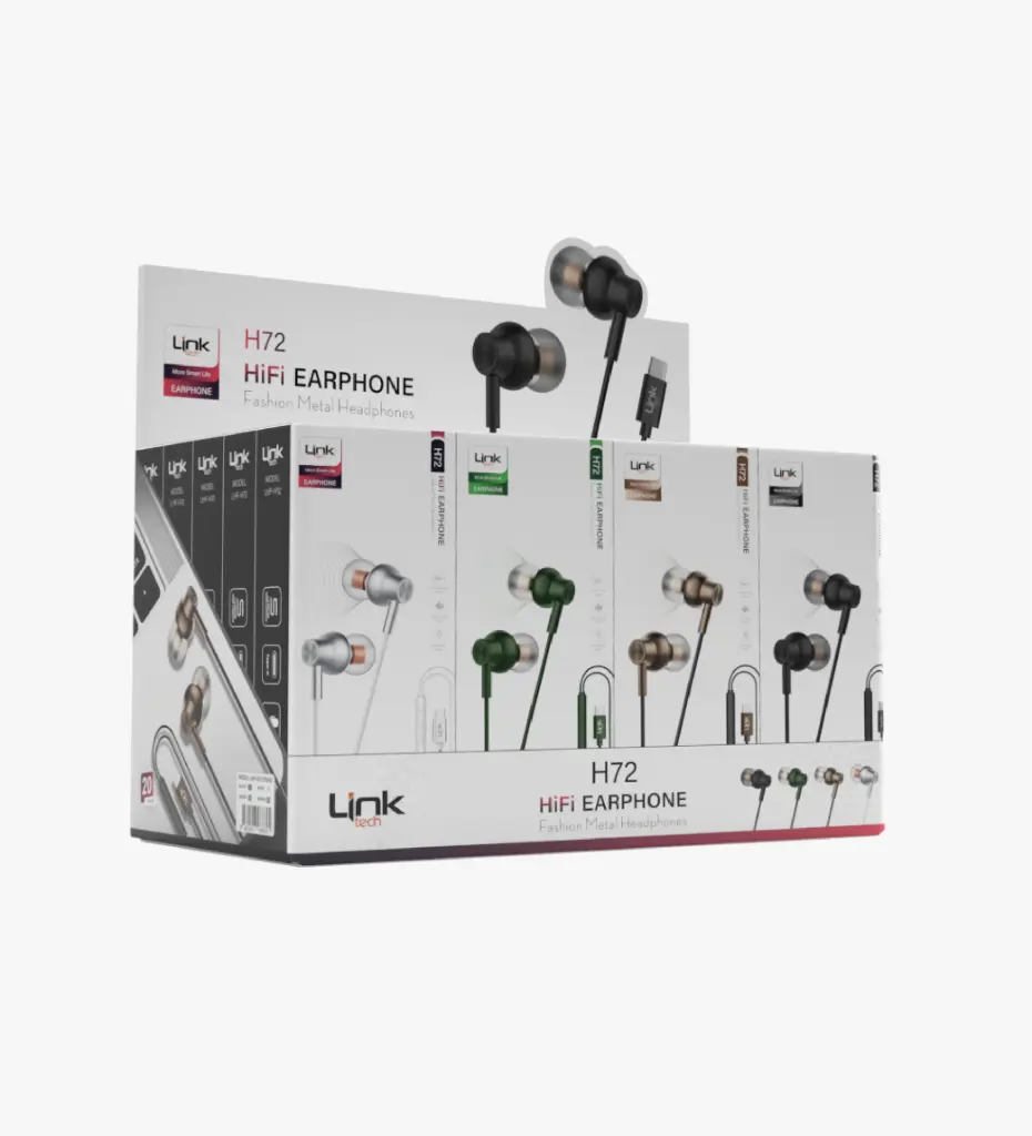 H72 Mikrofonlu Yüksek Baslı Kulak İçi Tip-C Kablolu Kulaklık 20'li Paket