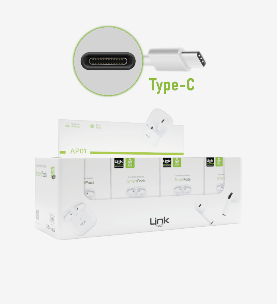 AP01 Smart Bluetooth Earpods / Type-C (20 Pack)