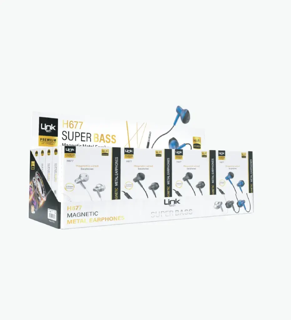 H677 Premium Metal Super Bass in-Ear 3.5mm AUX Cable Earphone (12 Pieces)