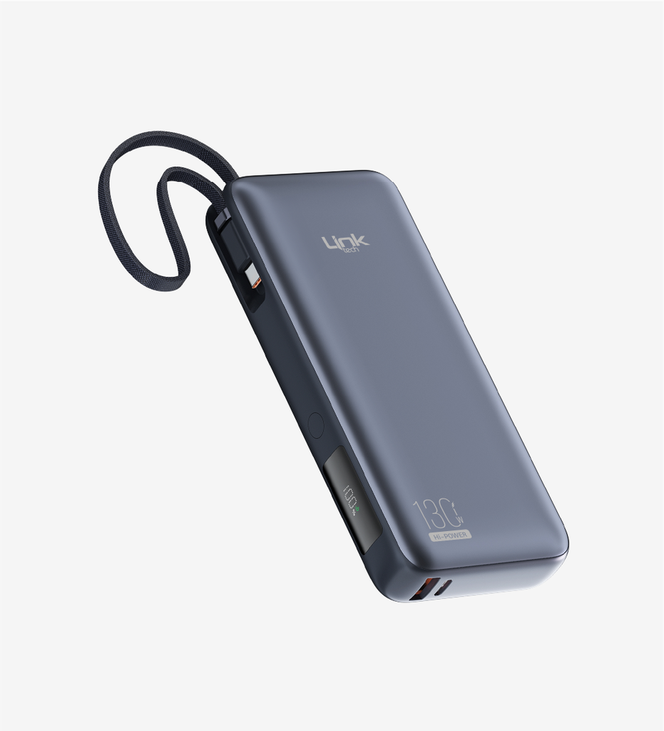 P131 Premium 130W Dijital Ekranlı Dahili Type-C Kablolu 20000 mAh Powerbank
