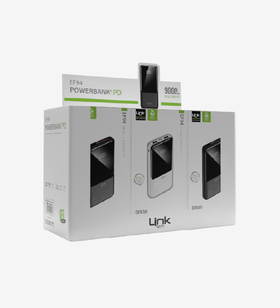 EF94 Strong 22.5W Çevre Dostu 9000mAh Powerbank 12'li Paket