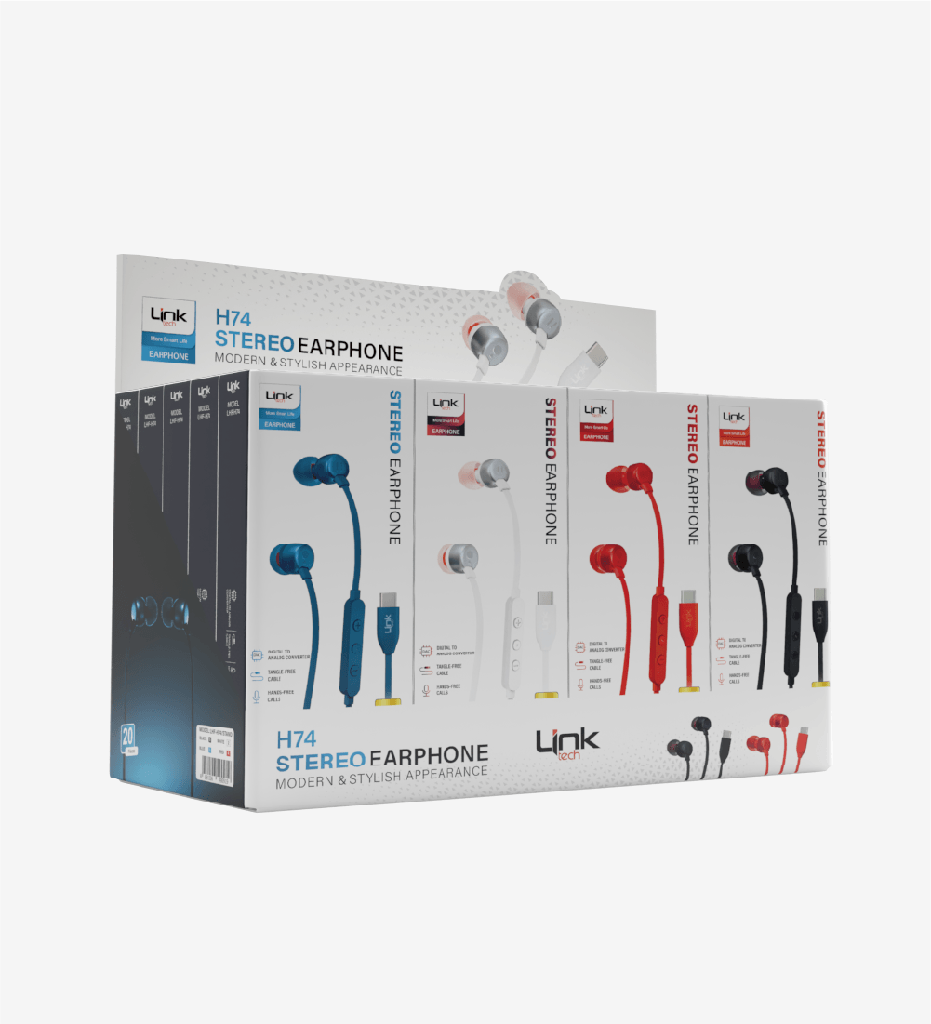 H74 High Bass in-Ear Type-C Cable Earphone With Microphone (20 Pieces)