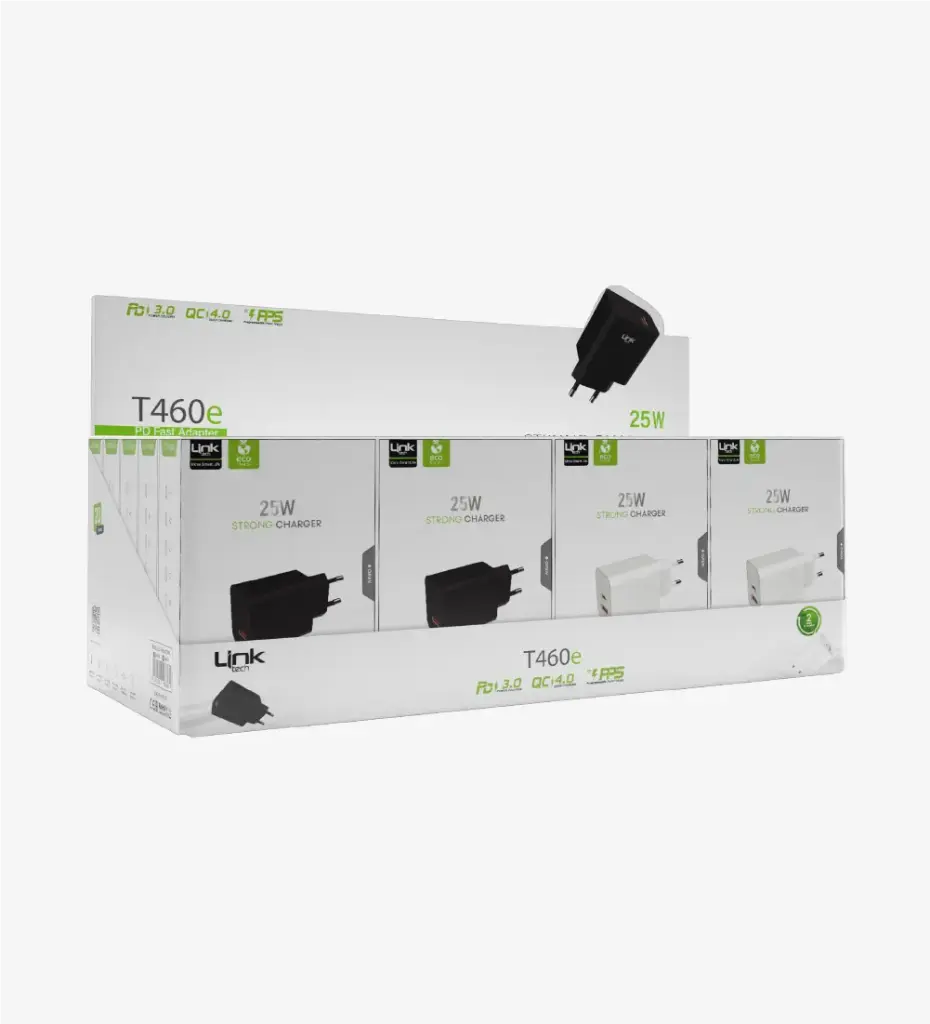 T460e Strong ECO Friendly PD Dual Port 25W Super Fast Charger (20 Pieces)