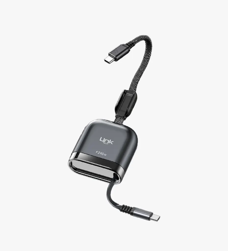 KN03 Tek Çekişte Fast 240W Manyetik Type-C - Type-C Geri Sarılabilir Kablo