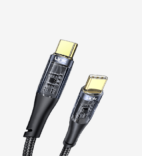 [LCA-K670] K670 60W USB-C'den Type-C 1300mm Şeffaf Şarj Kablosu