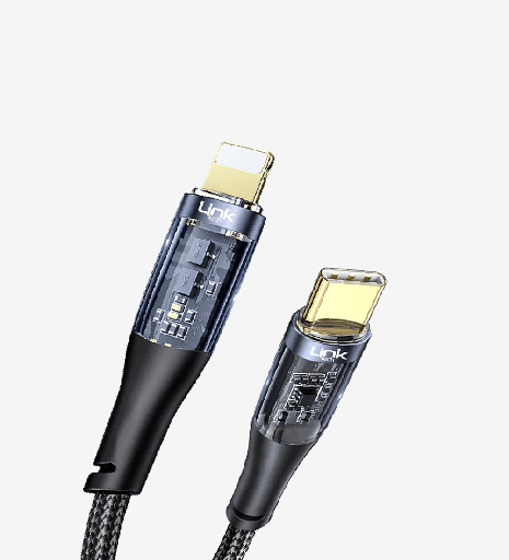 [LCA-K673] K673 Strong 27W USB-C'den Lightning 1300mm Şeffaf Şarj Kablosu