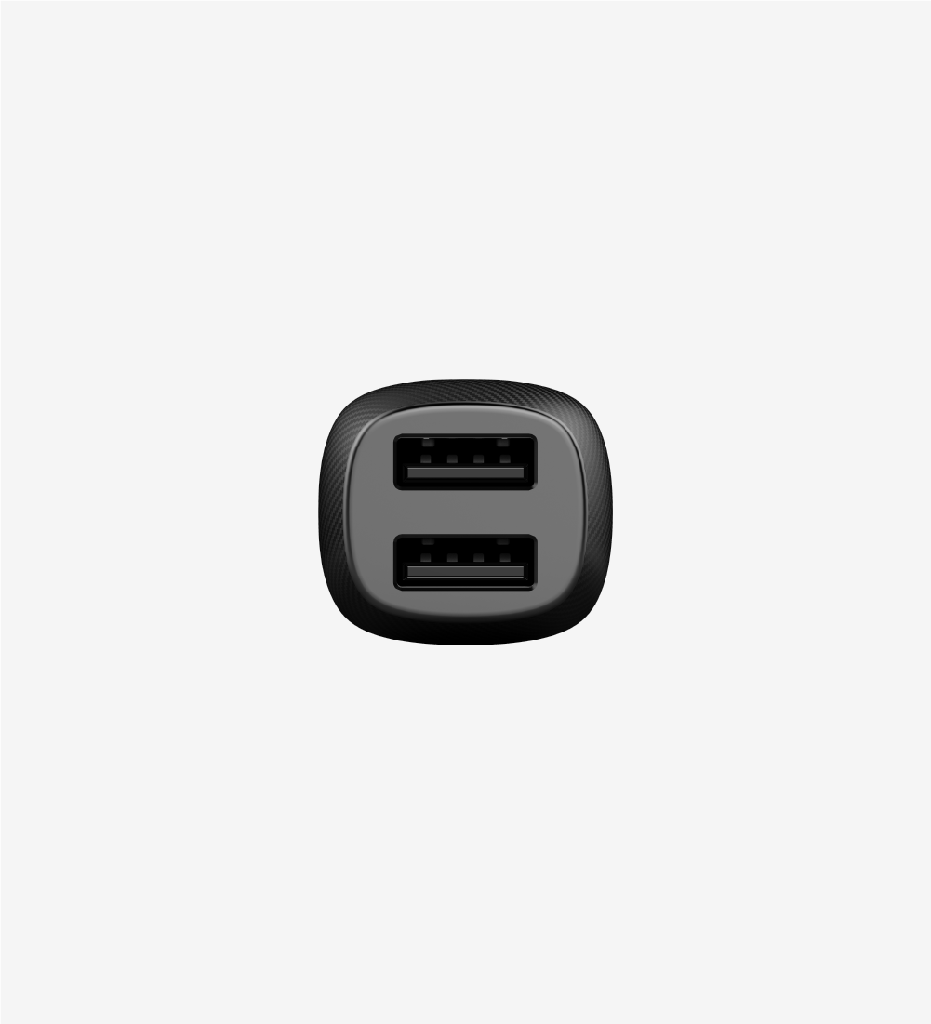 C491 Safe Karbon Görünümlü Micro USB Kablolu 12W Araç Şarj Aleti