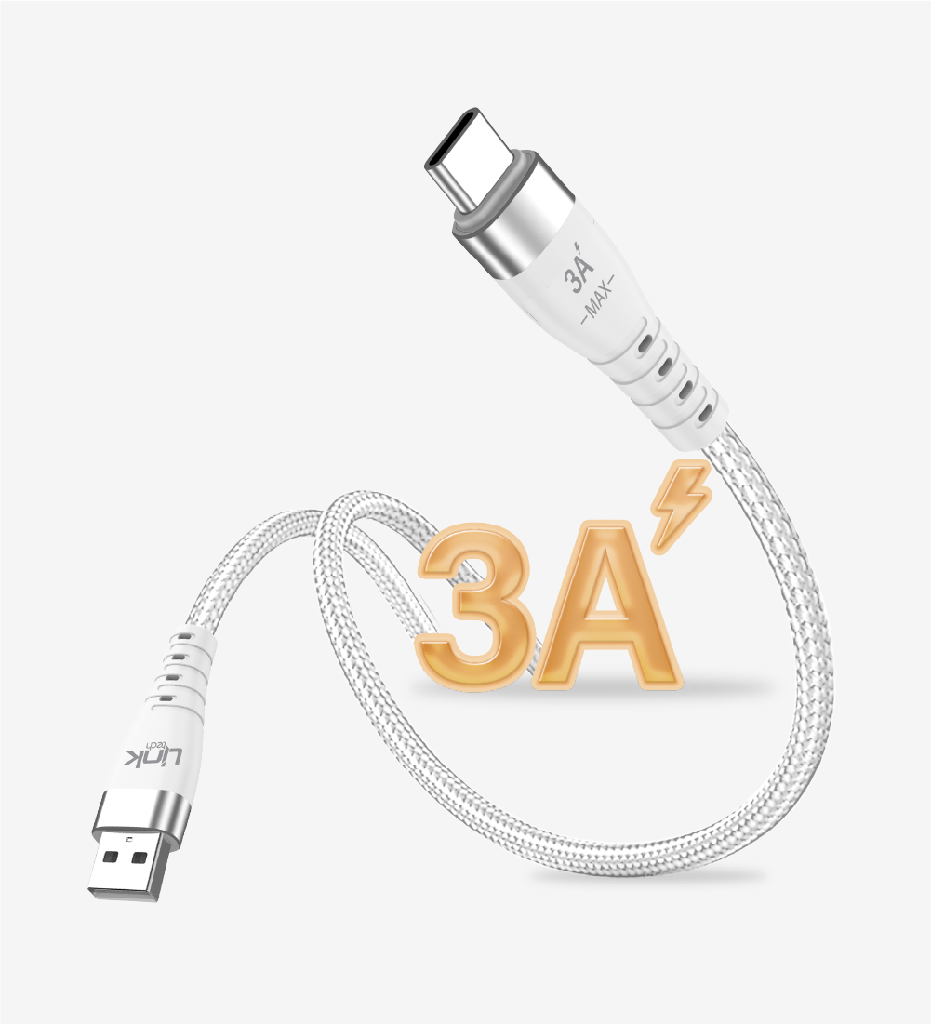 K652 Premium Super Charge 100cm 3A Örgülü Metal Başlı USB Type-C Şarj Kablosu