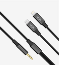 A204 2 in 1 AUX audio cable 3.5mm to Type C+ lightning Adapter
