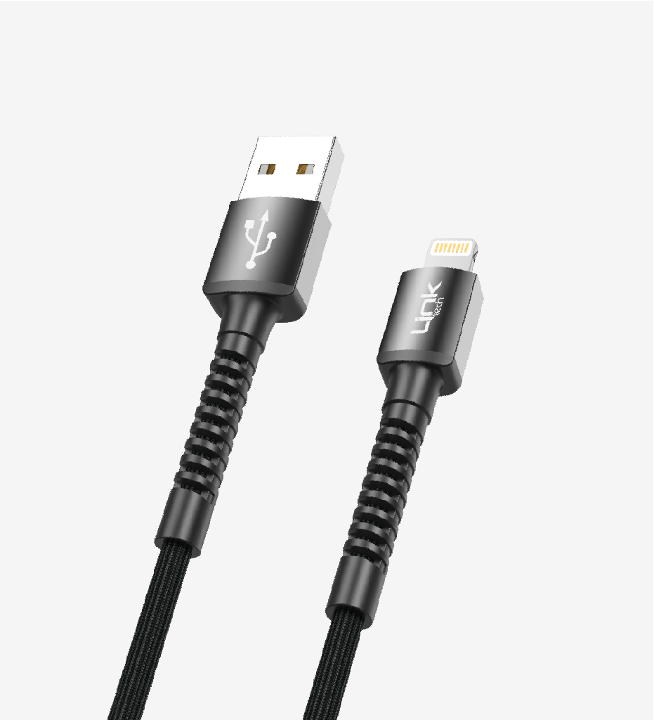 K550 Safe & Fast 1m Braided Metal Head Lightning iPhone Charging Cable