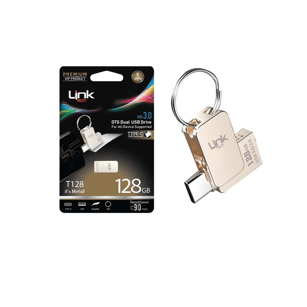 T128 Premium Dual 90mb/s 128GB Tip-C USB OTG Flash Bellek