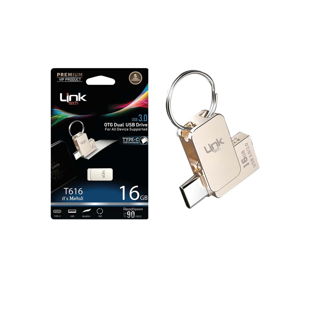 T616 Premium Dual 90mb/s 16GB Tip-C USB OTG Flash Bellek