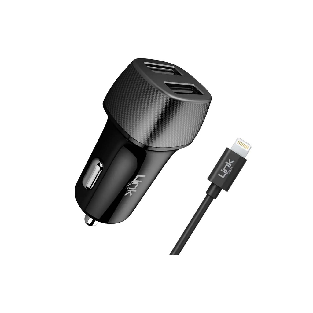 C492 Safe Carbon look Lightning with Cable 12W Car Charger