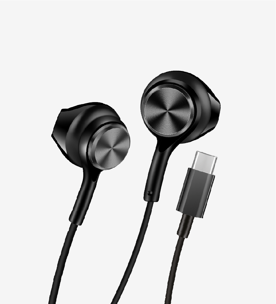 H75 Type-C with Microphone High Bass in-Ear Cable Earphone