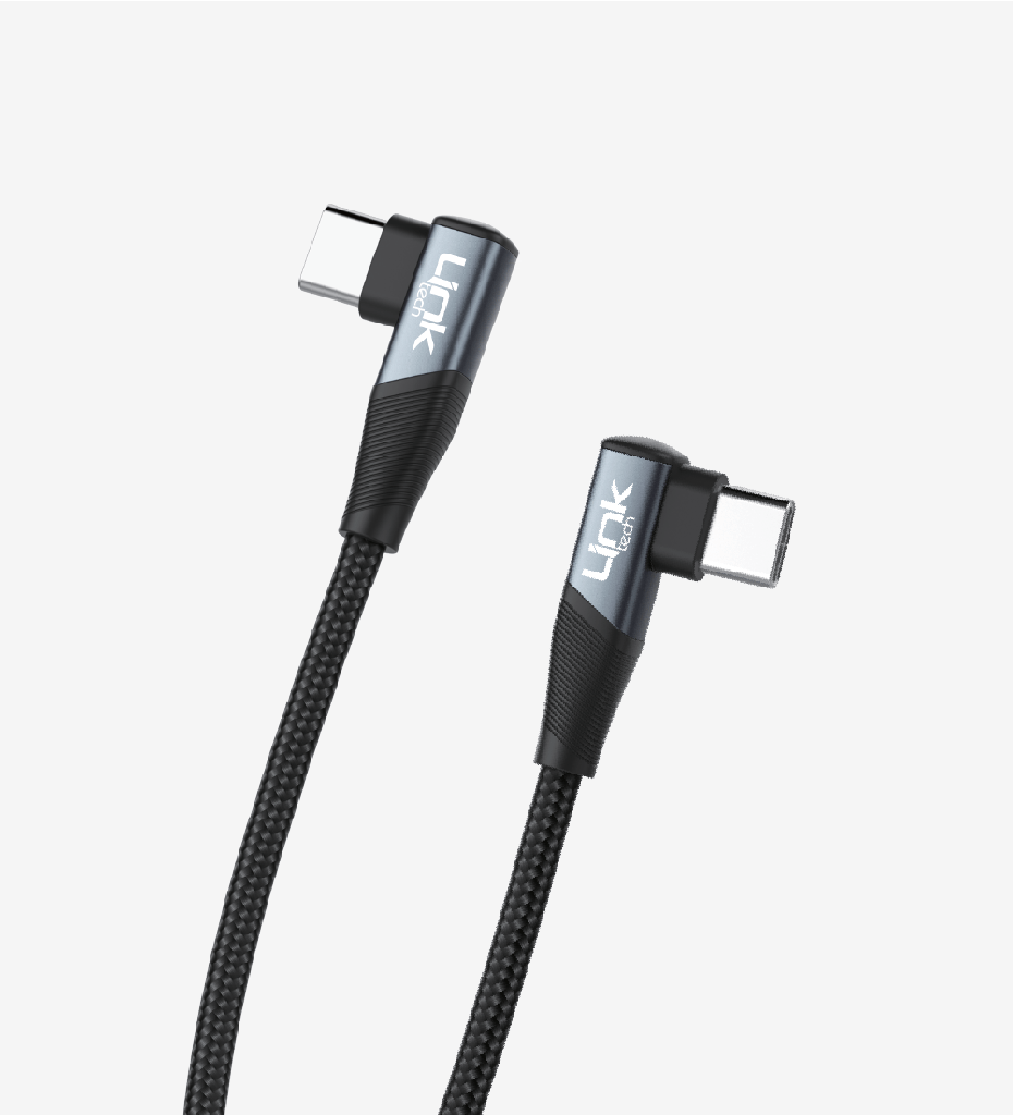 K595 Gaming 1500mm 3A 60W Braided  Type-C Type-C Charging Cable with 90° Degrees Metallic Head 
