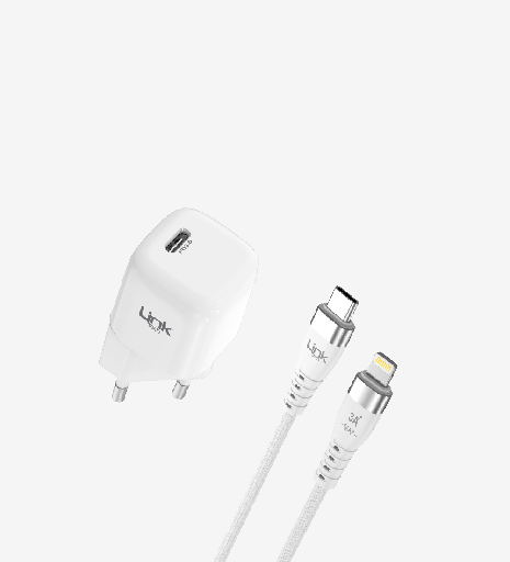 G821 Premium Mini 20W USB-C Lightning Kablolu Super SI Şarj Adaptörü