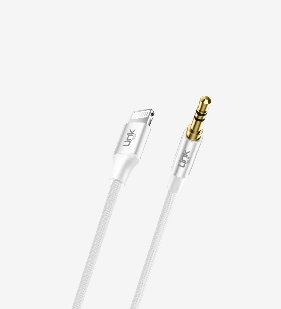 A587 1000mm Braided Lightning → 3.5mm AUX Cable with Metal Jacks