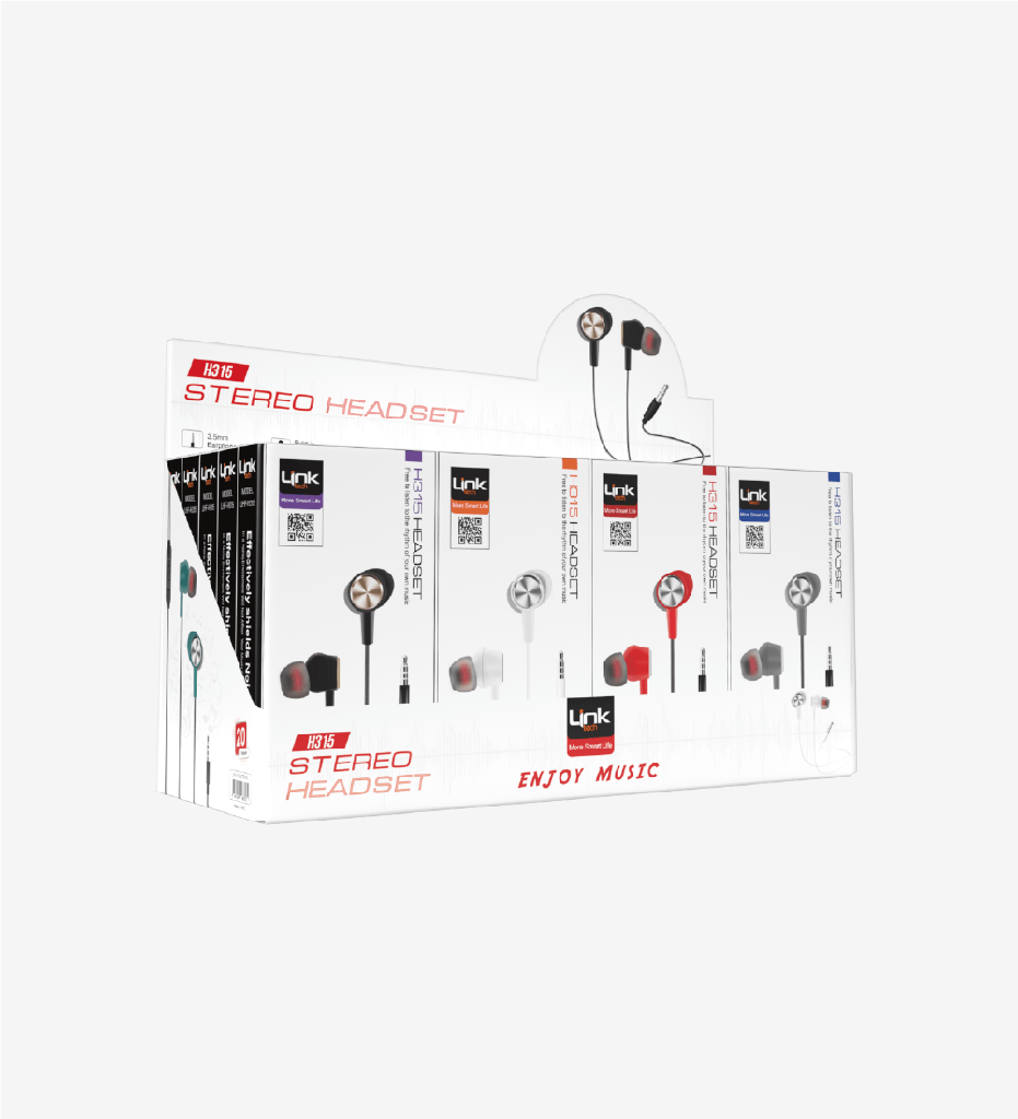 H315 Spor Silikonlu Kablolu Kulaklık 20'li Paket