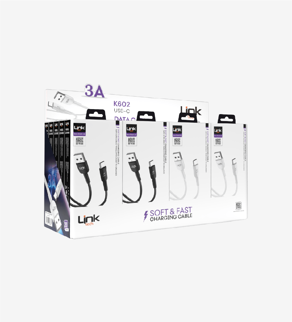 K602 Safe 3A USB-A Type-C Charging Cable 100 Pack