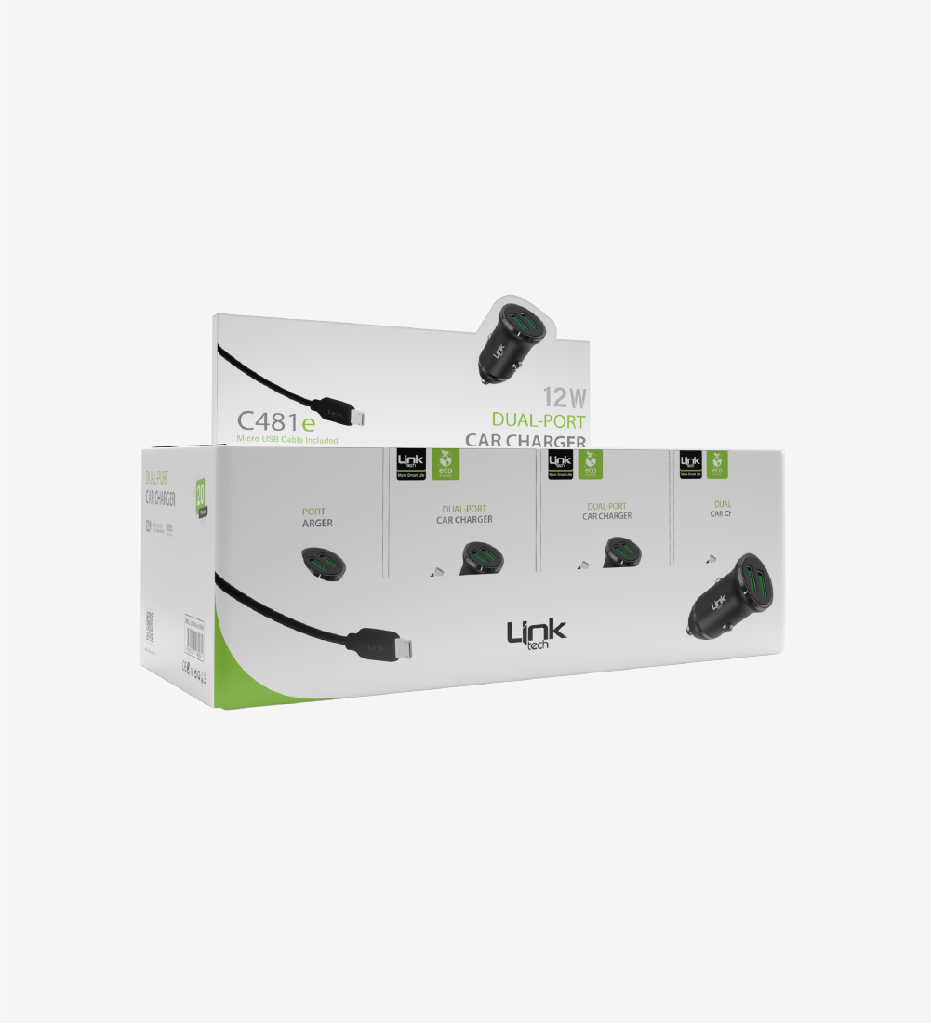 C481 ECO Friendly 12W Car Charger With Micro USB Cable (20 Pieces)