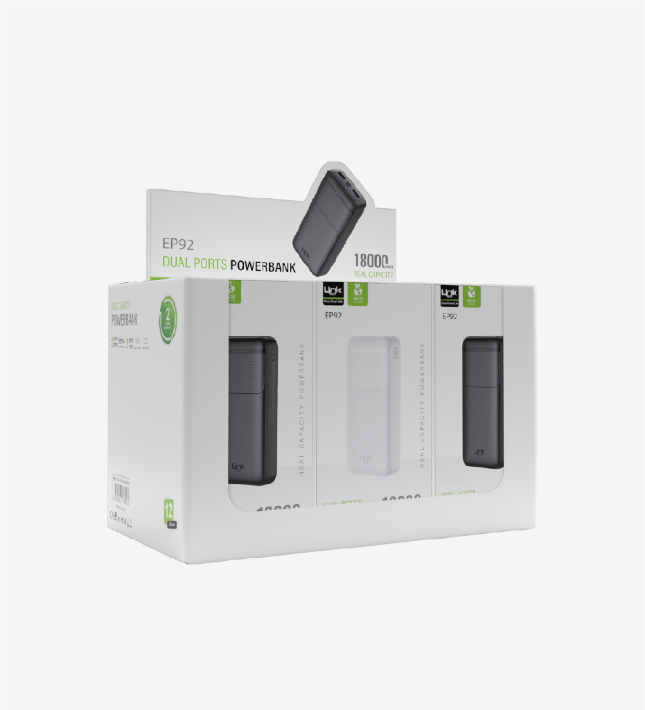 EP92 Strong ECO Friendly 18000mAh Powerbank Package