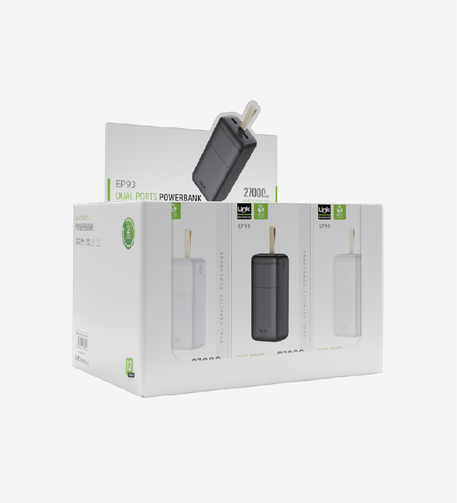 EP93 Strong ECO Friendly 27000mAh Powerbank Package