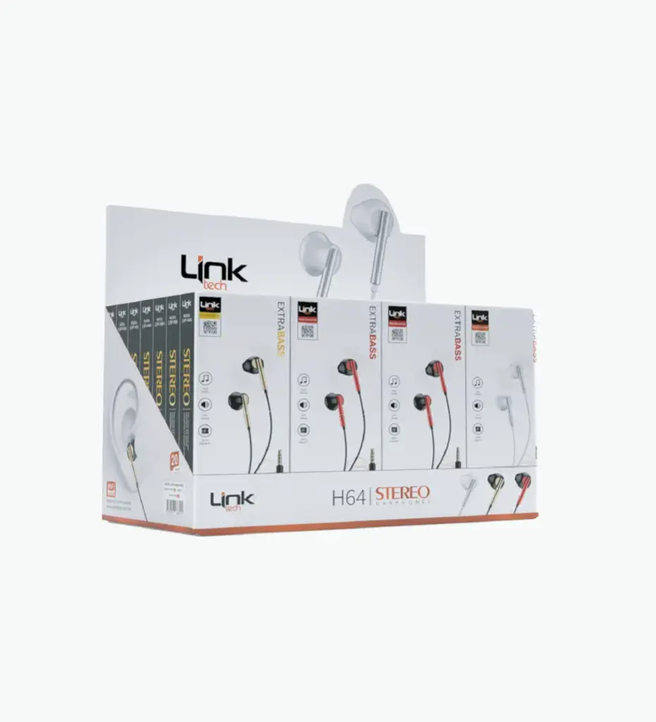 H64 Mikrofonlu Yüksek Baslı Kulak İçi Kablolu Kulaklık 20'li Paket