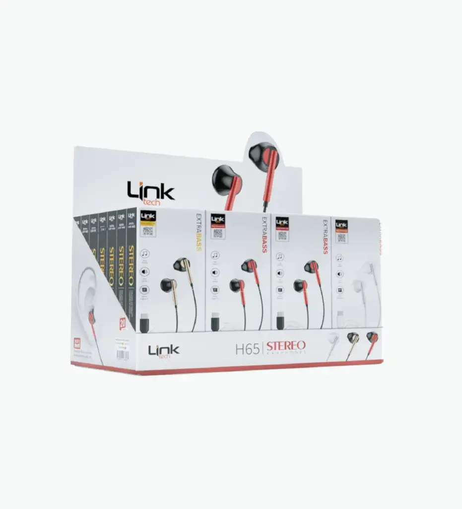 H65 with Microphone High Bass in-Ear Cable Earphone Package