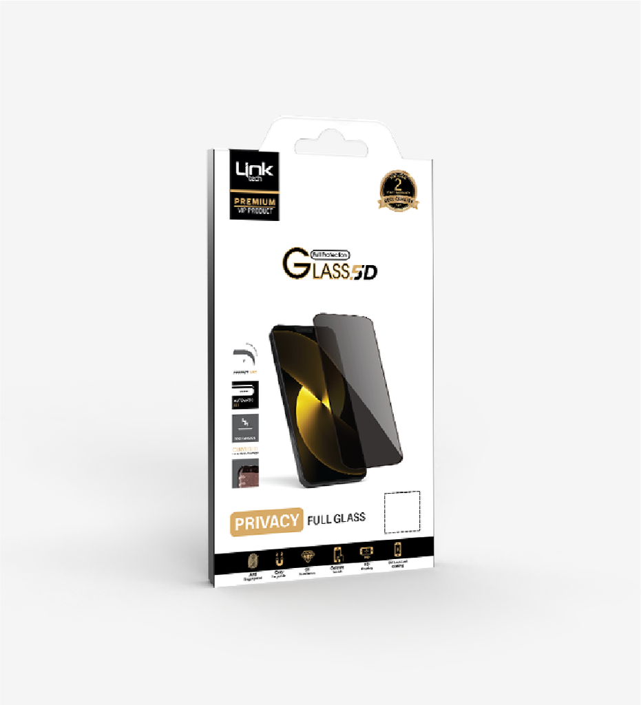 Premium Privacy 5D Glass Screen Protector For iPhone 15 Pro Max