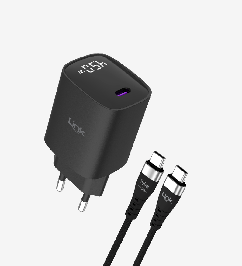 G850 Premium Tip-C Kablolu 45W USB-C Süper SI GaN Şarj Adaptörü