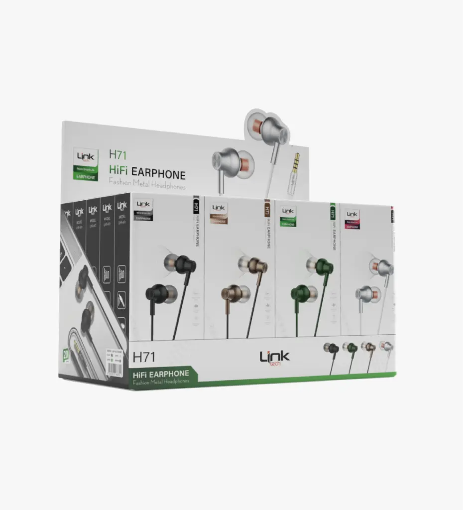 H71 High Bass in-Ear Cable Earphone With Microphone (20 Pieces)