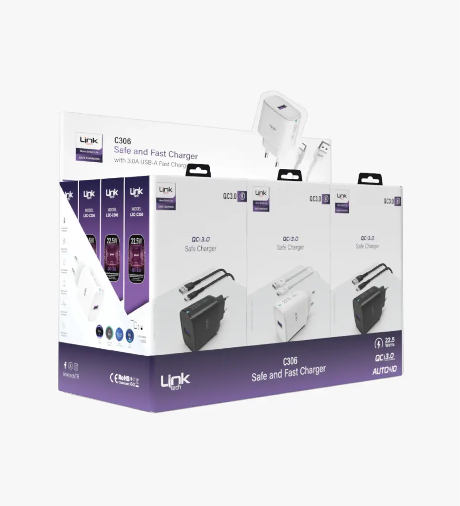 C306 Strong Type-C Cable 22.5W Fast Charger (12 Pieces)