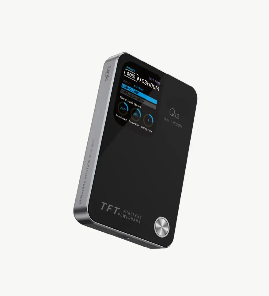 WP21 TFT 10000mAh PD 20W and 15W Wireless Powerbank