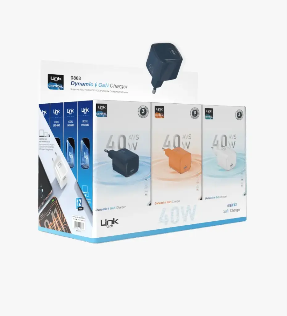 G863 Safe 40W GaN AVS Hızlı Şarj Adaptörü (12'li Paket)