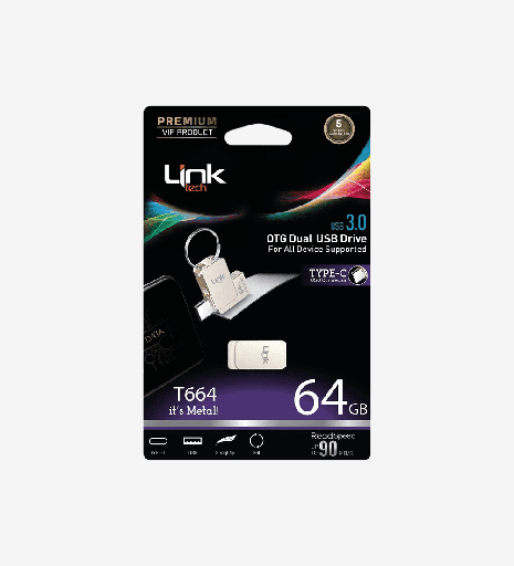 [LOF-T664] T664 Premium Dual 90mb/s 64GB Tip-C USB OTG Flash Bellek