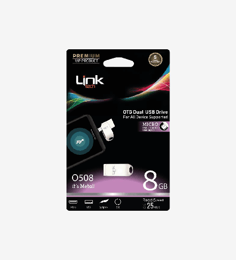 [LOF-O508] O508 Premium Dual 25mb/s 8GB Mikro USB OTG Flash Bellek