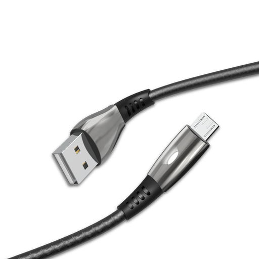 [LPK-K610] K610 Premium Fast 120cm 2.4A Örgülü Metal Başlı Micro USB Işıklı Şarj Kablosu