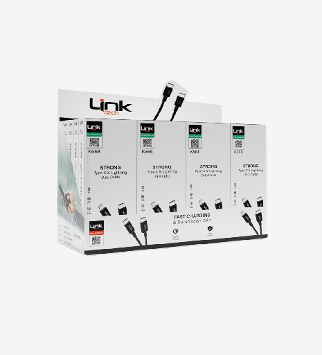 [LCA-K568/20PCS] K568 Strong 30cm PD USB-C Lightning PowerBank Şarj Kablosu 20'li Paket