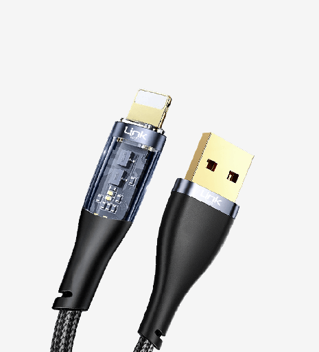 [LCA-K672] K672 Şeffaf 130cm 3A USB-A → Lightning Data Kablosu