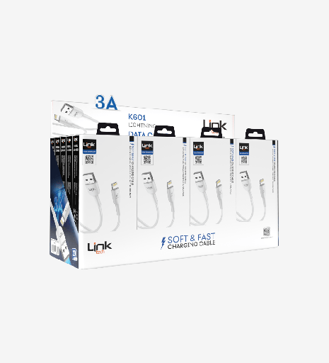 [LCA-K601/100PCS] K601 Safe 3A USB-A Lightning Şarj Kablosu 100'lü Paket