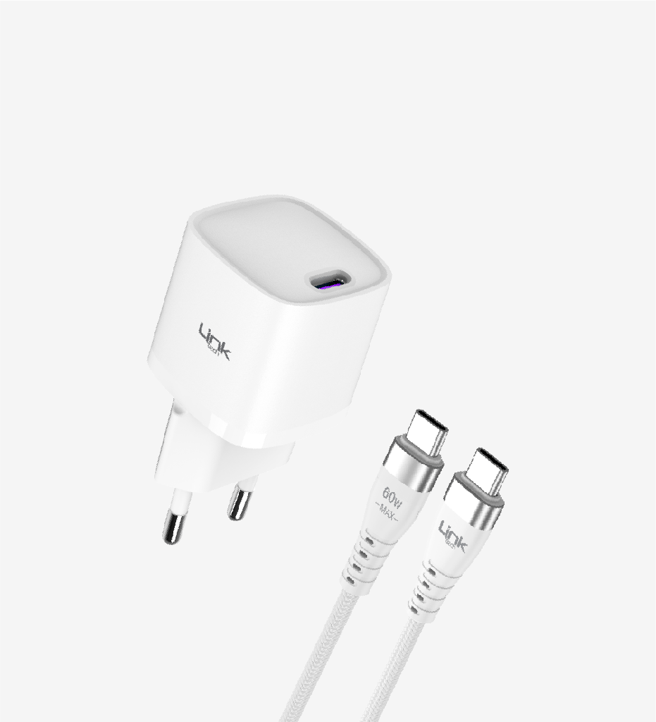G842 Premium Tip-C Kablolu Mini 20W USB-C Süper SI Şarj Adaptörü