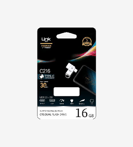 [LOF-C216] C216 Premium Dual 16GB Type-C OTG Flash Bellek